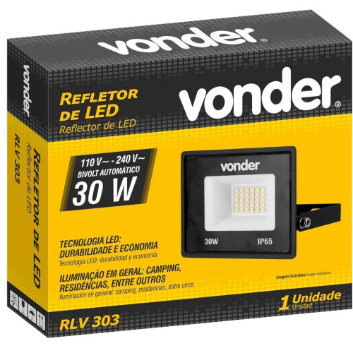 Refletor LED 30W 2.100 l�mens 6500K luz branca