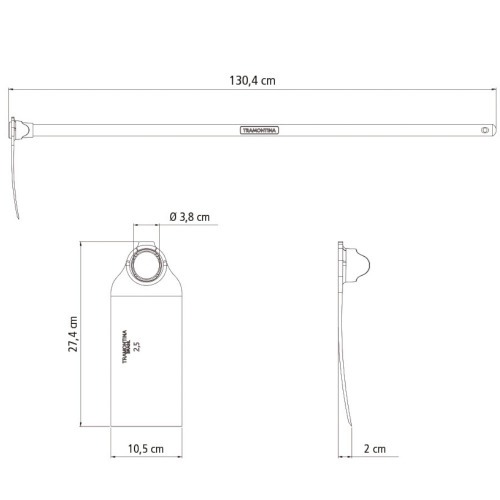 Enxad�o estreito 2.5 em a�o com cabo de madeira 130 cm olho 38 mm - 77272754