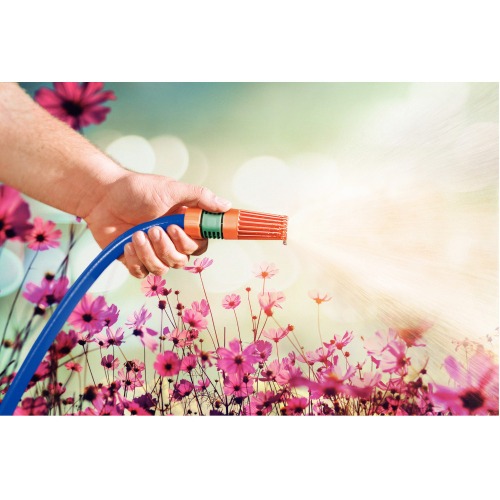 Mangueira azul em PVC 2 camadas 20 m com engate rosqueado e esguicho - Flex
