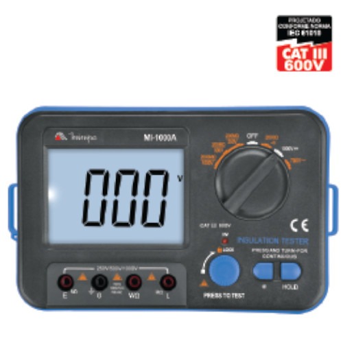 Meg�metro digital para medi��o de resist�ncia 2000 ohms - MI-1000A