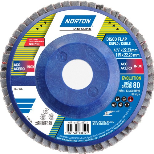 Disco de lixa flap disc reto 4.1/2