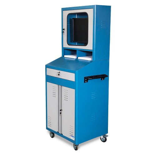 Rack m�vel fechado com gaveta porta-teclado e 2 portas - CR-89