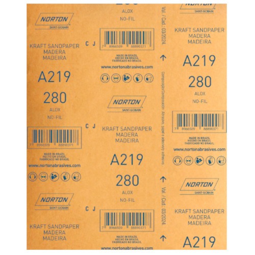Folha de lixa para laca e verniz 225 x 275 mm - A219