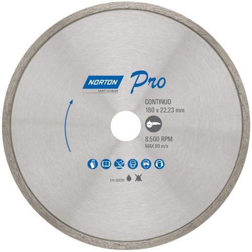 Disco diamantado segmentado 180 x 22,23 mm para porcelanato Disco diamantado segmentado 180 x 22,23 mm para porcelanato