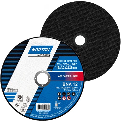 Disco de corte para metal e inox 4.1/2 x 3/64 x 7/8 Disco de corte para metal e inox 4.1/2 x 3/64 x 7/8