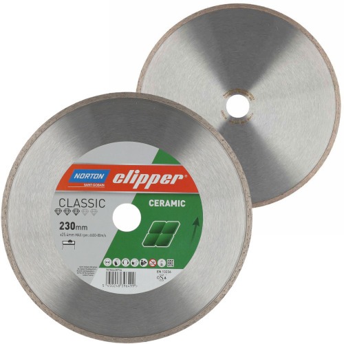 Disco diamantado liso para porcelanato 230 x 25,4 mm - Clipper