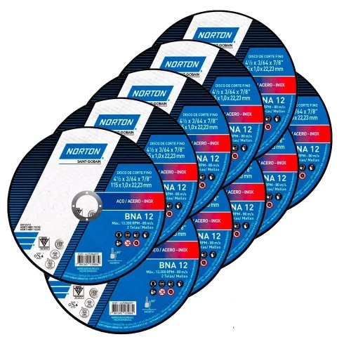 Kit 25 Discos de corte para metal e inox 4.1/2 x 3/64 x 7/8 Kit 25 Discos de corte para metal e inox 4.1/2 x 3/64 x 7/8