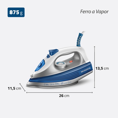 Ferro de passar a vapor 1200 watts - FVN-01-BL 220V Ferro de passar a vapor 1200 watts - FVN-01-BL 220V
