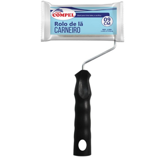 Rolo de l� de carneiro para pintura com suporte de 9 cm - 0.1209