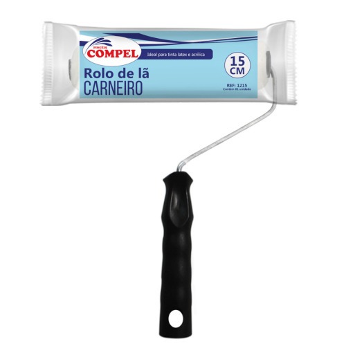 Rolo de l� de carneiro para pintura com suporte de 15 cm - 0.1215