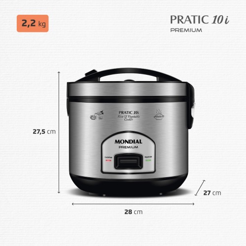 Panela el�trica de arroz 10 x�caras Pratic Rice 10i - PE-42-10X  110V