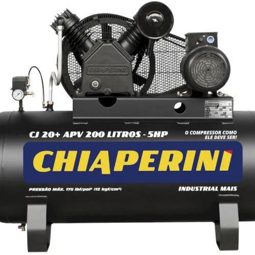 Compressor de ar 20 p�s 200L 5 hp 175 lbs trif�sico - CJ 20+ APV 200L