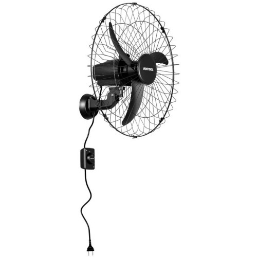 Ventilador de parede 60 cm oscilante preto - New  220V