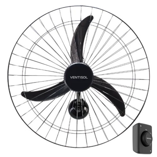 Ventilador de parede 60 cm oscilante preto - New  220V