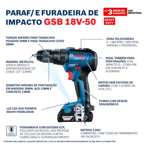 Furadeira Parafusadeira de impacto 1/2 Furadeira Parafusadeira de impacto 1/2