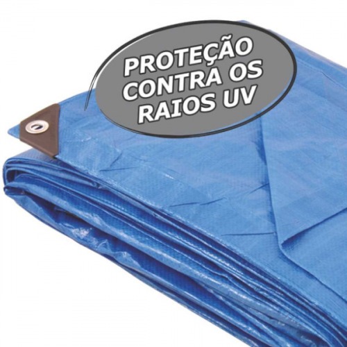 Lona reforçada de polietileno azul 15 m x 4 m Lona reforçada de polietileno azul 15 m x 4 m