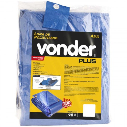Lona reforçada de polietileno azul 15 m x 4 m Lona reforçada de polietileno azul 15 m x 4 m