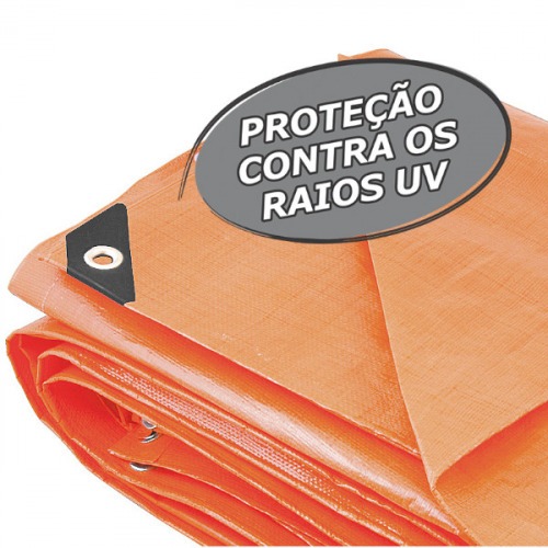 Lona refor�ada de polietileno laranja 9 m x 4 m