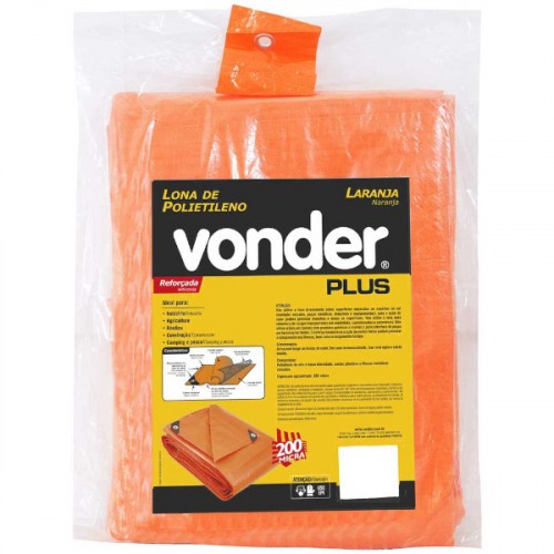 Lona refor�ada de polietileno laranja 9 m x 4 m