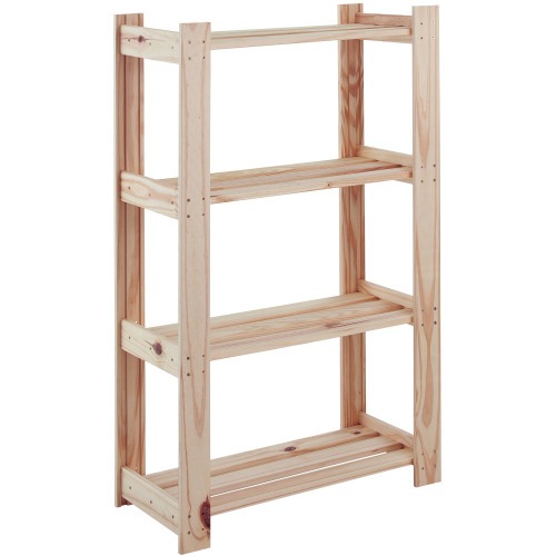 Estante em madeira pinus com 4 prateleiras 62,2 x 30,2 x 107,2 cm - Modulare Estante em madeira pinus com 4 prateleiras 62,2 x 30,2 x 107,2 cm - Modulare
