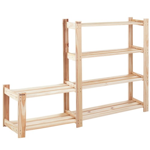 Estante em madeira pinus com 4 prateleiras 62,2 x 30,2 x 107,2 cm - Modulare Estante em madeira pinus com 4 prateleiras 62,2 x 30,2 x 107,2 cm - Modulare