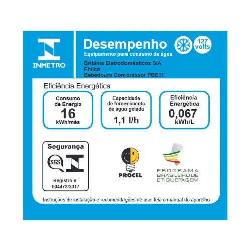 Bebedouro de mesa refrigerado por compressor branco - PBE11 110V Bebedouro de mesa refrigerado por compressor branco - PBE11 110V