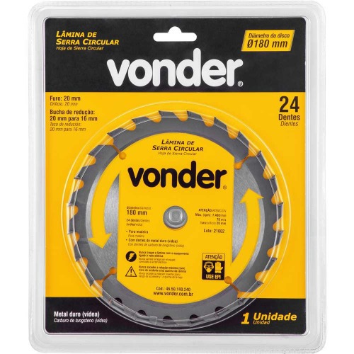 Disco de serra para madeira 180 x 20 x 24 dentes