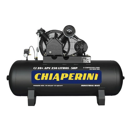 Compressor de ar 20 p�s 250L 5 hp 175 lbs trif�sico - CJ 20+ APV 250L