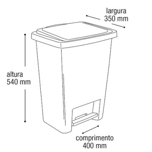 Lixeira pl�stica 35 litros com pedal