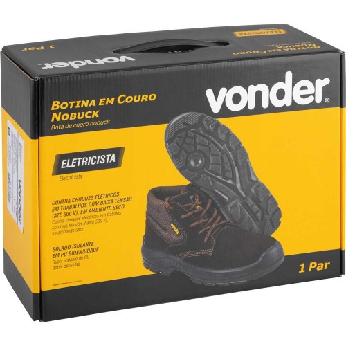 Botina em couro nobuck com cadarço sem biqueira Botina em couro nobuck com cadarço sem biqueira