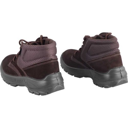 Botina em couro nobuck com cadarço sem biqueira Botina em couro nobuck com cadarço sem biqueira