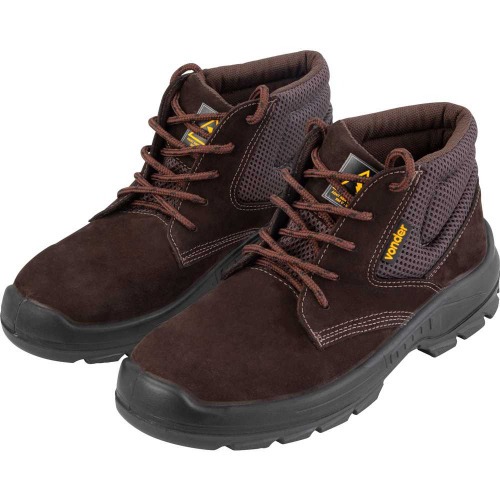 Botina em couro nobuck com cadarço sem biqueira Botina em couro nobuck com cadarço sem biqueira