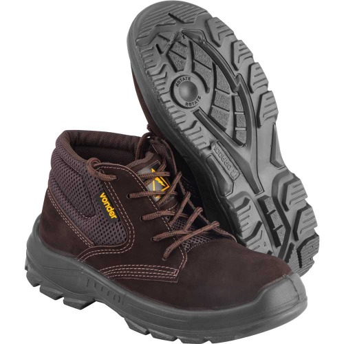 Botina em couro nobuck com cadarço sem biqueira Botina em couro nobuck com cadarço sem biqueira