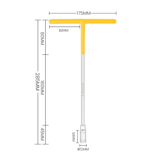 Chave canh�o 8 mm cabo tipo T - BOM-1262	