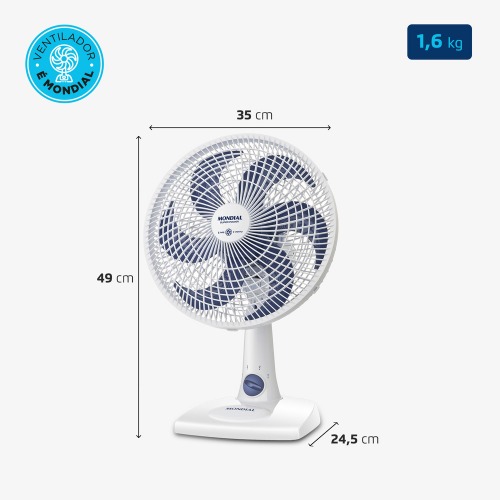 Kit 2 Ventiladores de mesa 30 cm 6 p�s 3 velocidades Super Power- VSP-30-W  110V