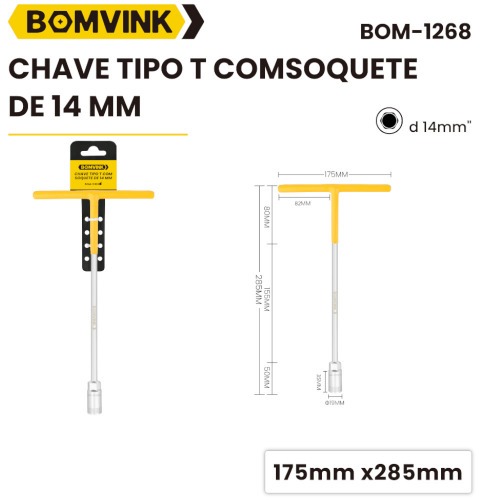 Chave canh�o 14 mm cabo tipo T - BOM-1268