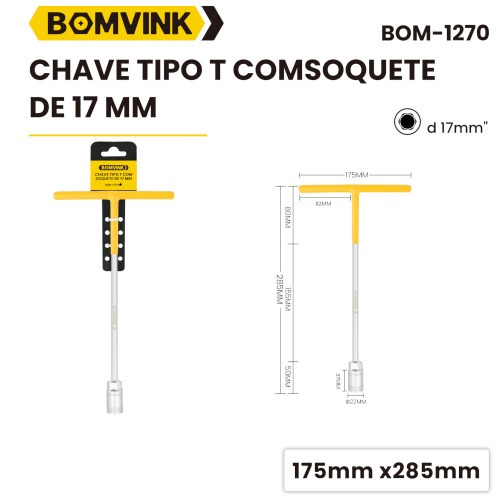 Chave canh�o 17 mm cabo tipo T - BOM-1270