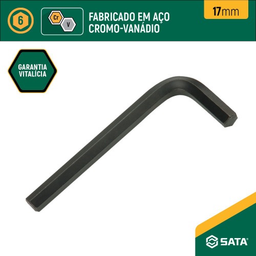Chave allen hexagonal curta 17 mm a�o cromo van�dio - ST84502L