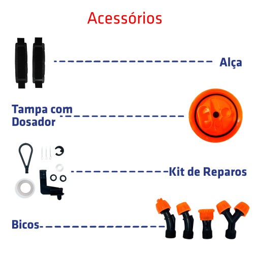 Pulverizador costal manual agr�cola capacidade 20 litros - GP2000