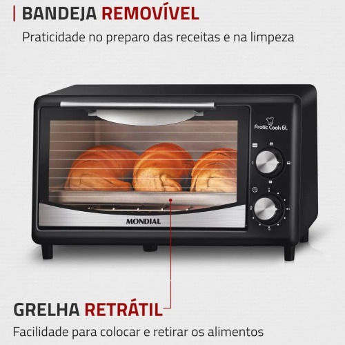 Forno el�trico 650 watts 6 Litros Pratic Cook - FR-09  110V