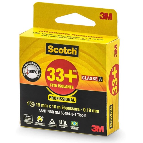 Fita isolante 19 mm x 10 metros - SCOTCH 33