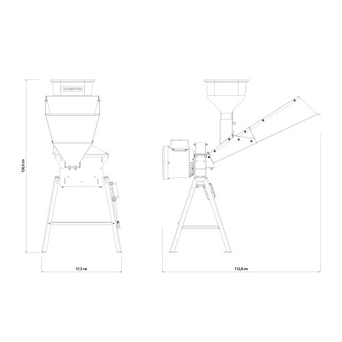 Triturador forrageiro 2 hp monofásico com saída lateral - TE25T 110V/220V Triturador forrageiro 2 hp monofásico com saída lateral - TE25T 110V/220V