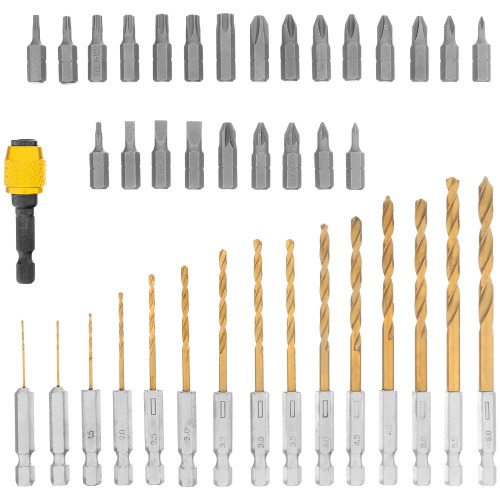 Jogo de brocas para metal 1 a 6 mm + bits 40 pe�as