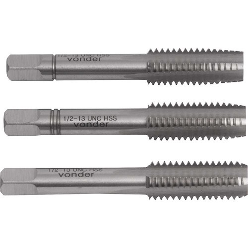 Jogo de macho manual aço rápido 1/2 Jogo de macho manual aço rápido 1/2