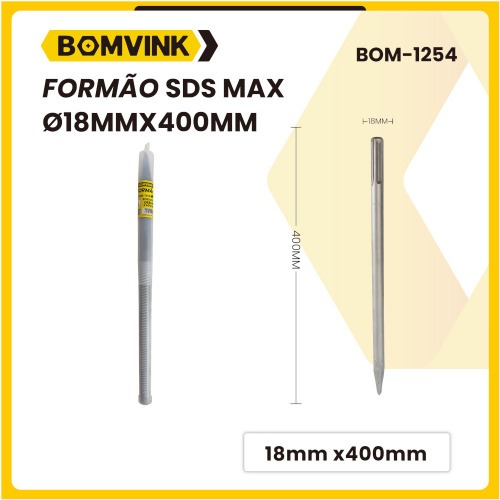 Ponteiro 18 x 400 mm encaixe SDS Max - BOM-1254 Ponteiro 18 x 400 mm encaixe SDS Max - BOM-1254