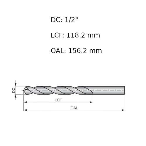 Broca de aço rápido para metal 1/2 Broca de aço rápido para metal 1/2