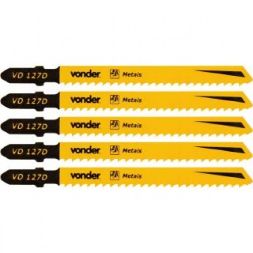 L�minas serra tico tico 100 mm 8 dentes para metal 5 pe�as 