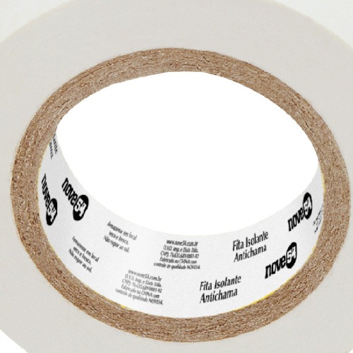 Fita isolante antichama branca 19 mm x 10 m