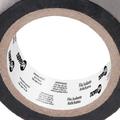 Fita isolante antichama preta 19 mm x 5 m
