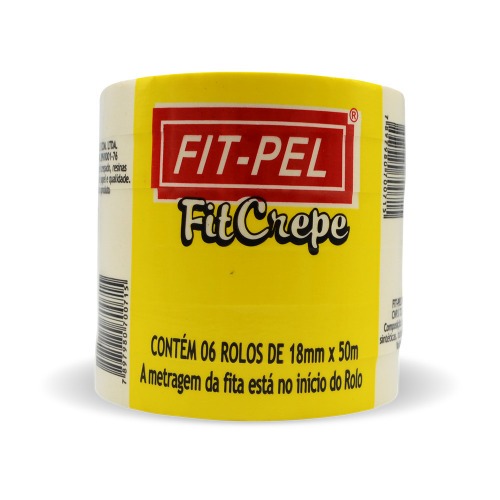 Fita crepe adesiva 18 mm x 50 metros com 6 pe�as - 10401404
